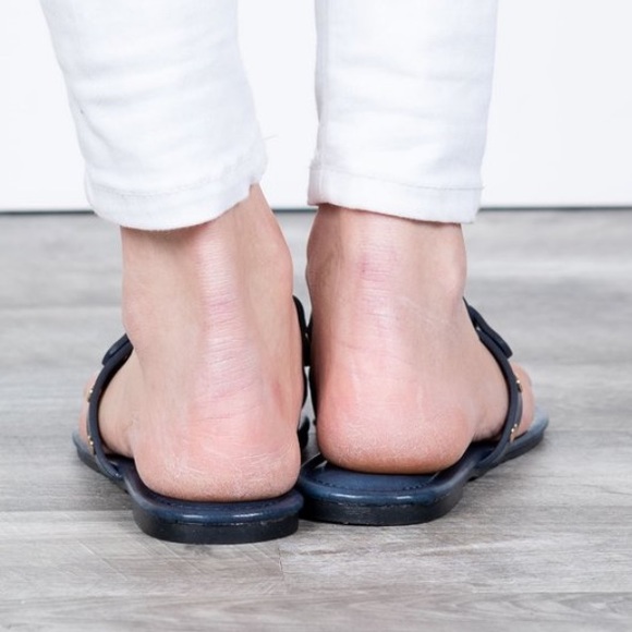 NAVY BLUE ornate thong sandals Pierre Dumas NIB New in box 6 8.5 9 - Picture 9 of 12